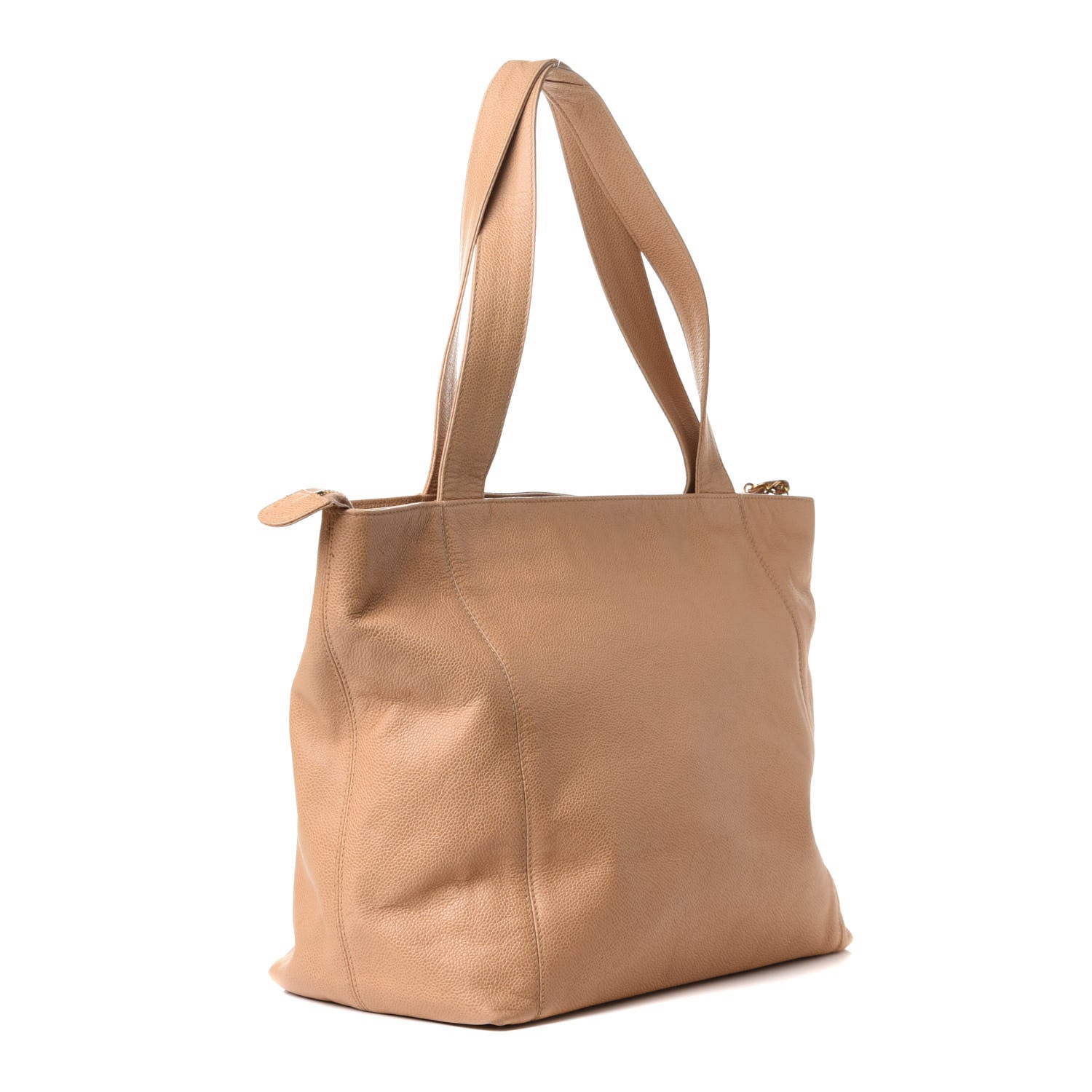 Chanel Caviar CC Shoulder Bag Beige 2 of 9