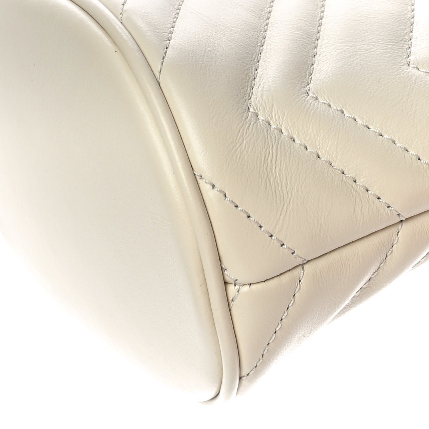 Gucci Calfskin Matelasse Mini GG Marmont 2.0 Bucket Bag White 9 of 11