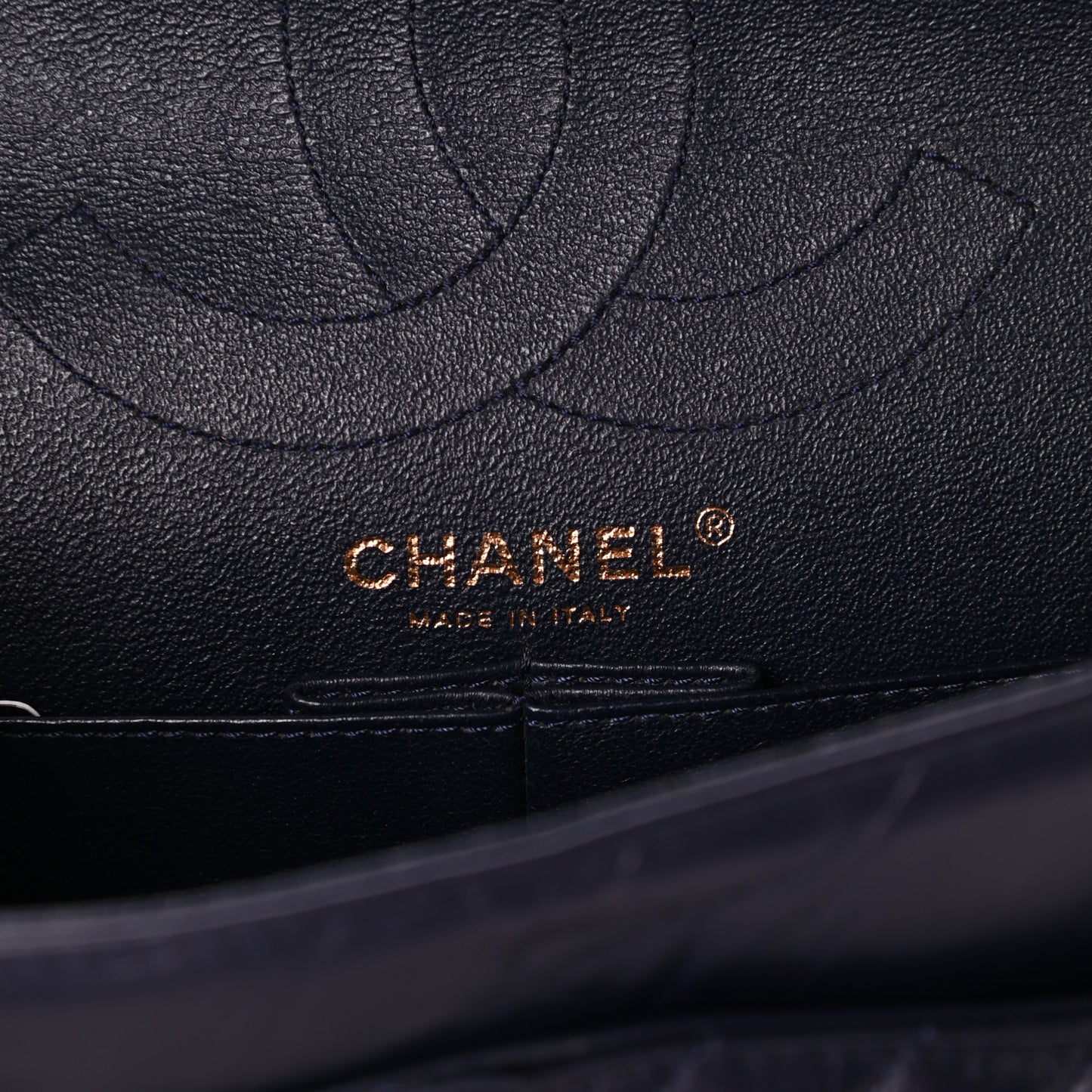Aged Calfskin Chevron Quilted 2.55 Reissue 226 Flap Navy Blue