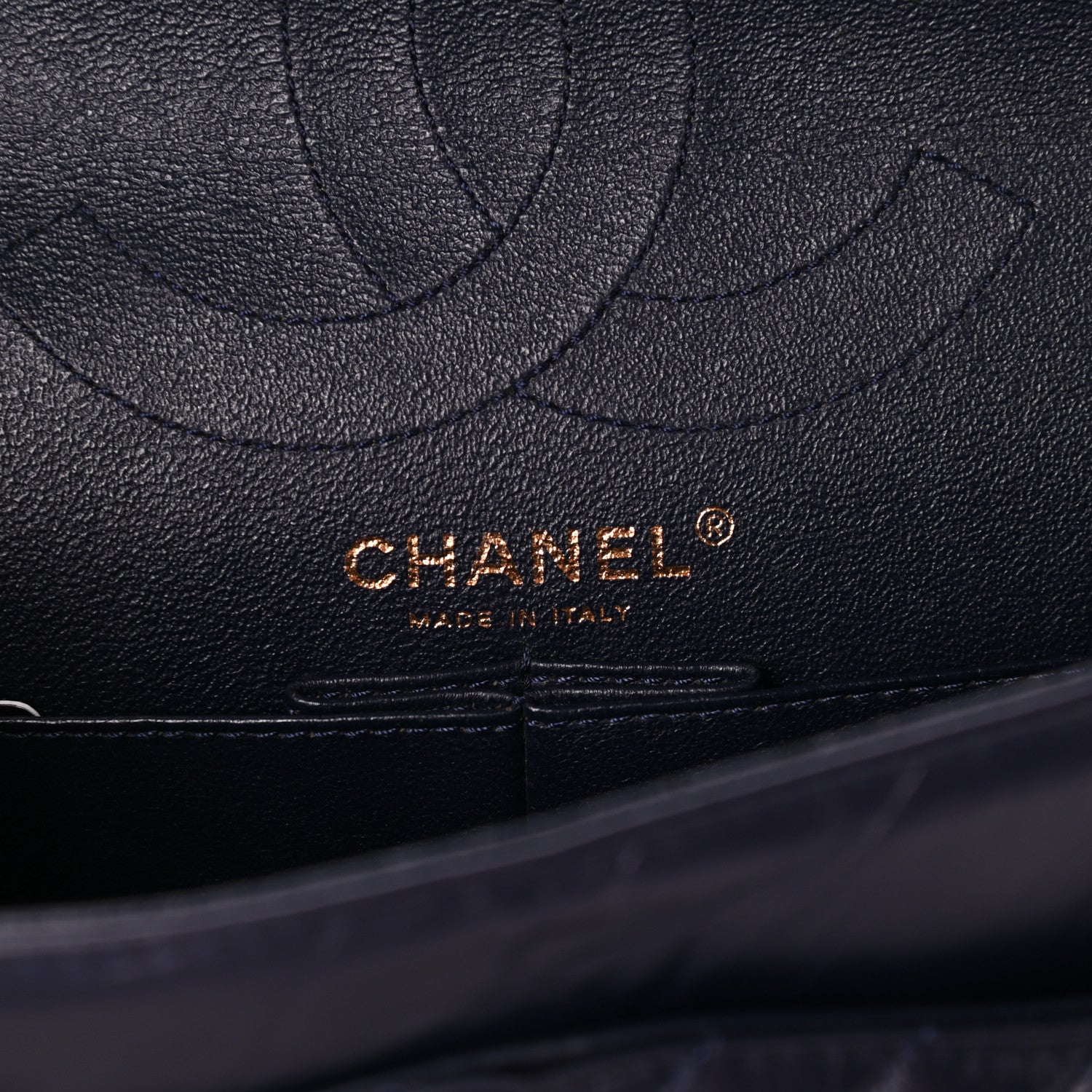 Chanel Aged Calfskin Chevron Quilted 2.55 Reissue 226 Flap Navy Blue 6 of 10