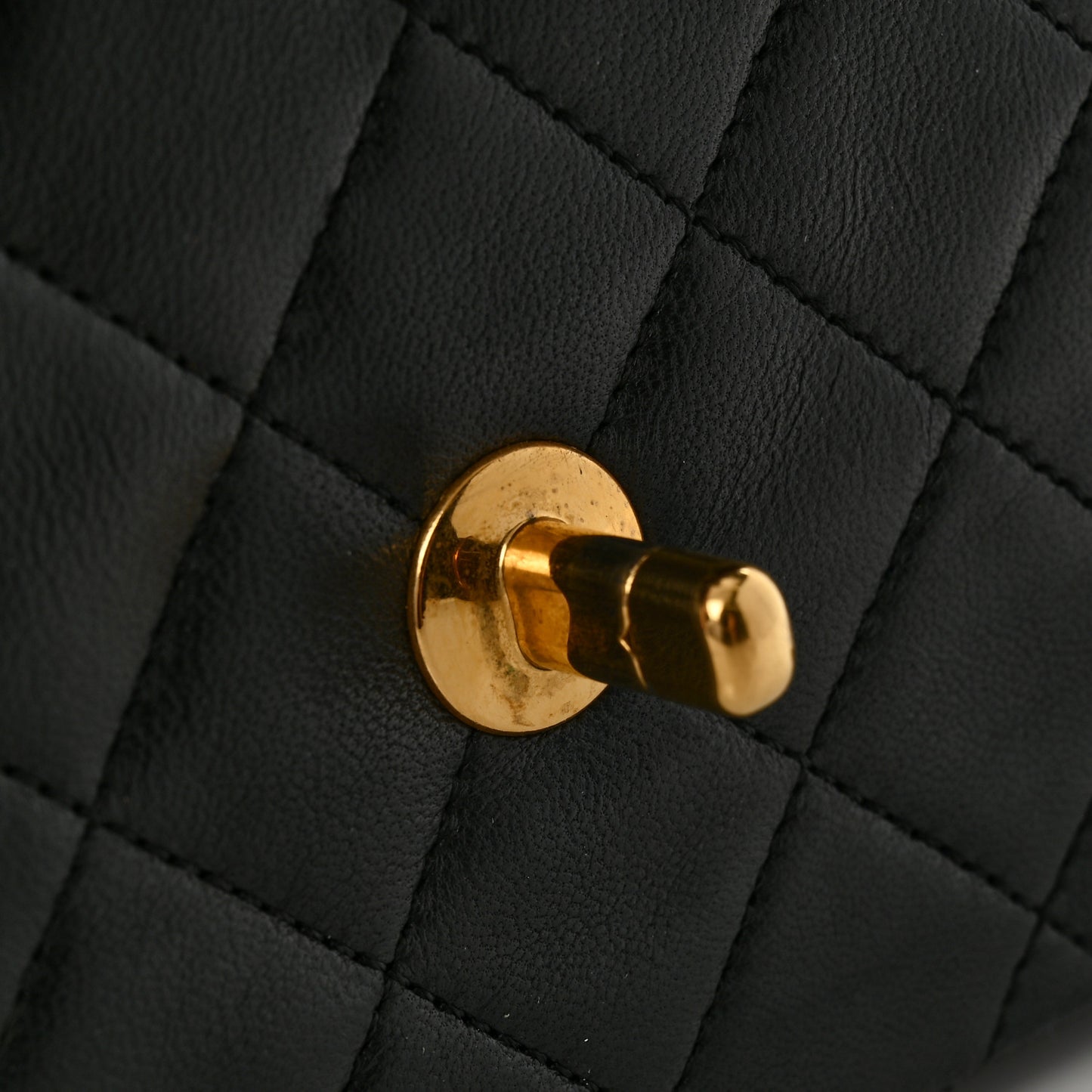 Lambskin Quilted Small Double Flap Black