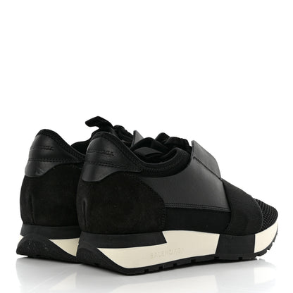 Balenciaga Mesh Calfskin Neoprene Suede Womens Race Runner Sneakers 35 Black 4 of 7