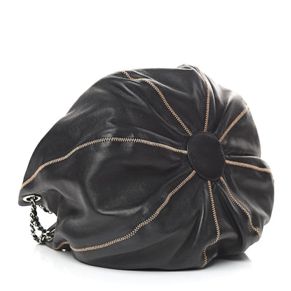 Chanel Lambskin Satin Reversible Sac Cordon Black 6 of 15