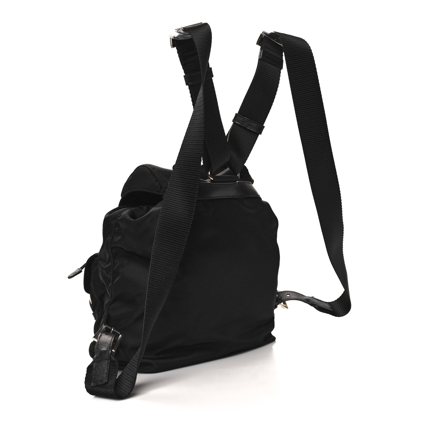 Tessuto Nylon Saffiano Small Backpack Black