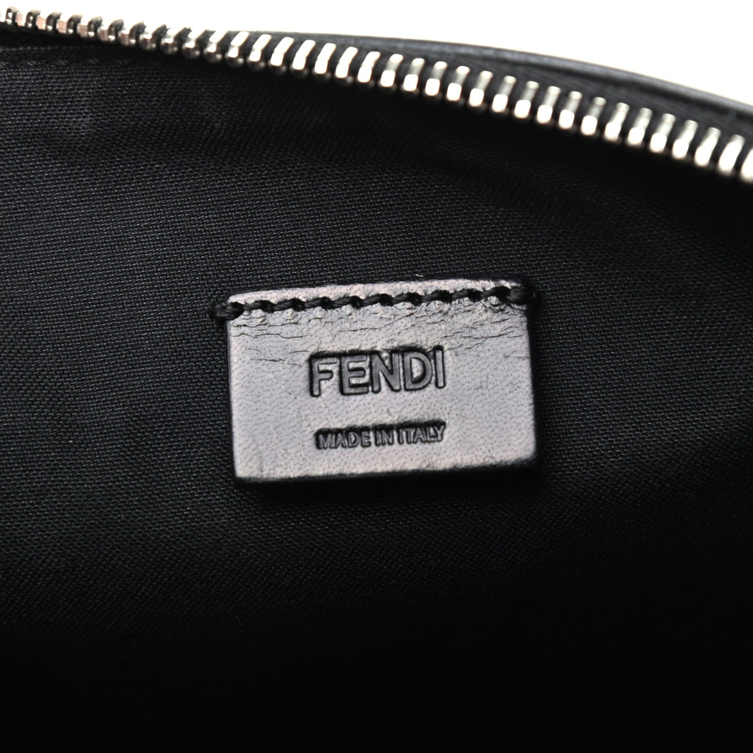 Fendi Vitello Century Monster Eyes Inlay Pouch Black Giallo 6 of 7