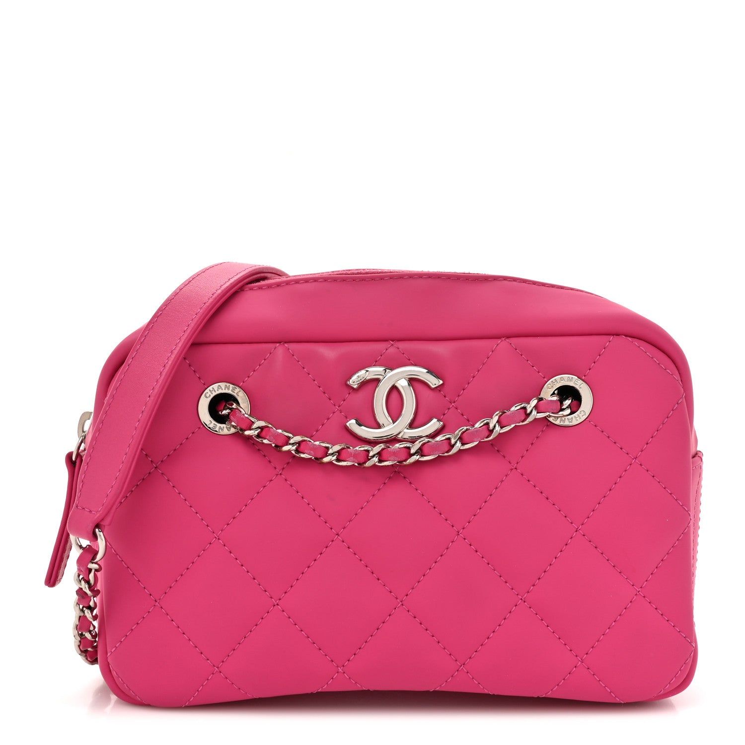 Chanel Rubber Quilted Lambskin Coco Rain Camera Bag Pink 1 of 18