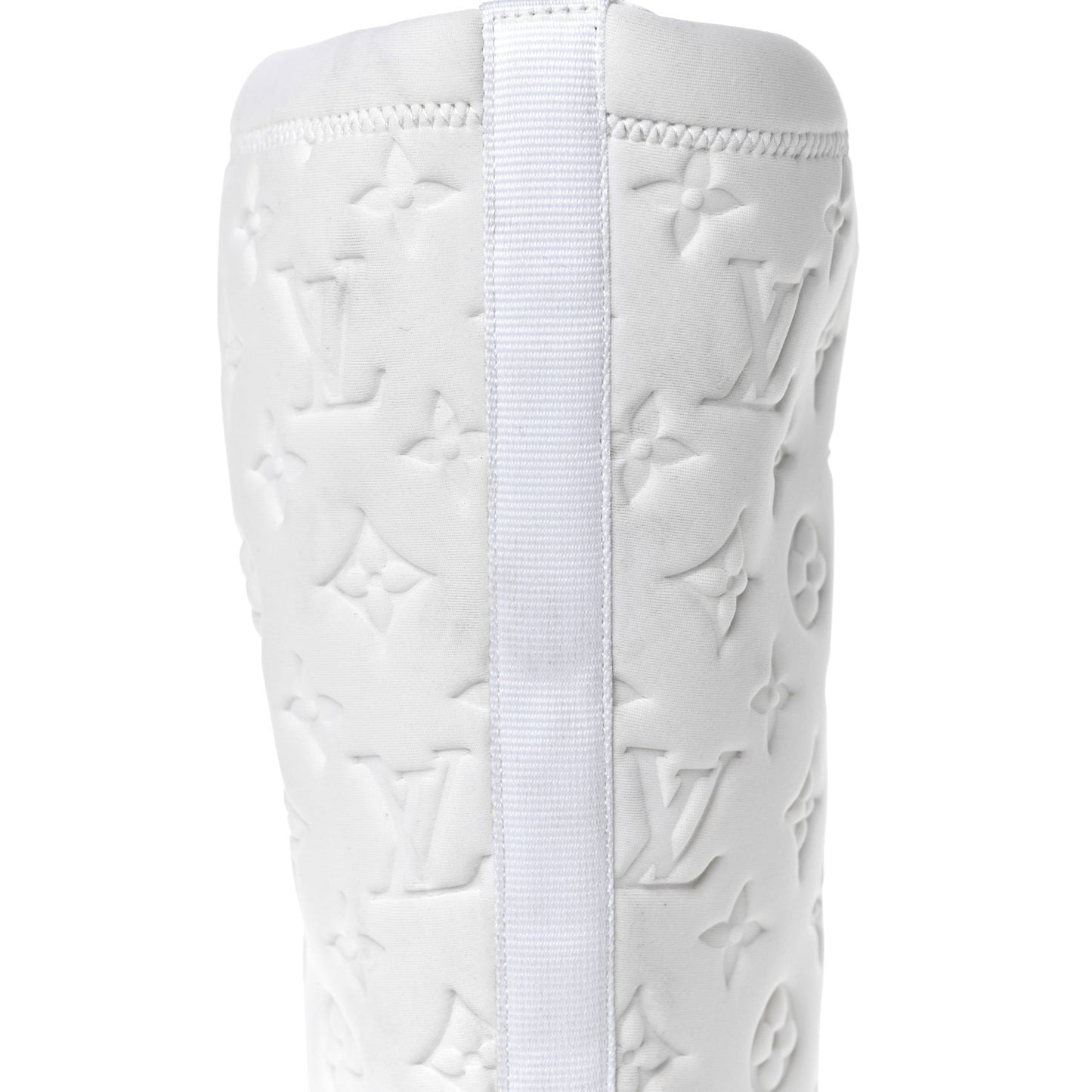 Calfskin Monogram Embossed Neoprene Mens Landscape Ankle Boots 9.5 White