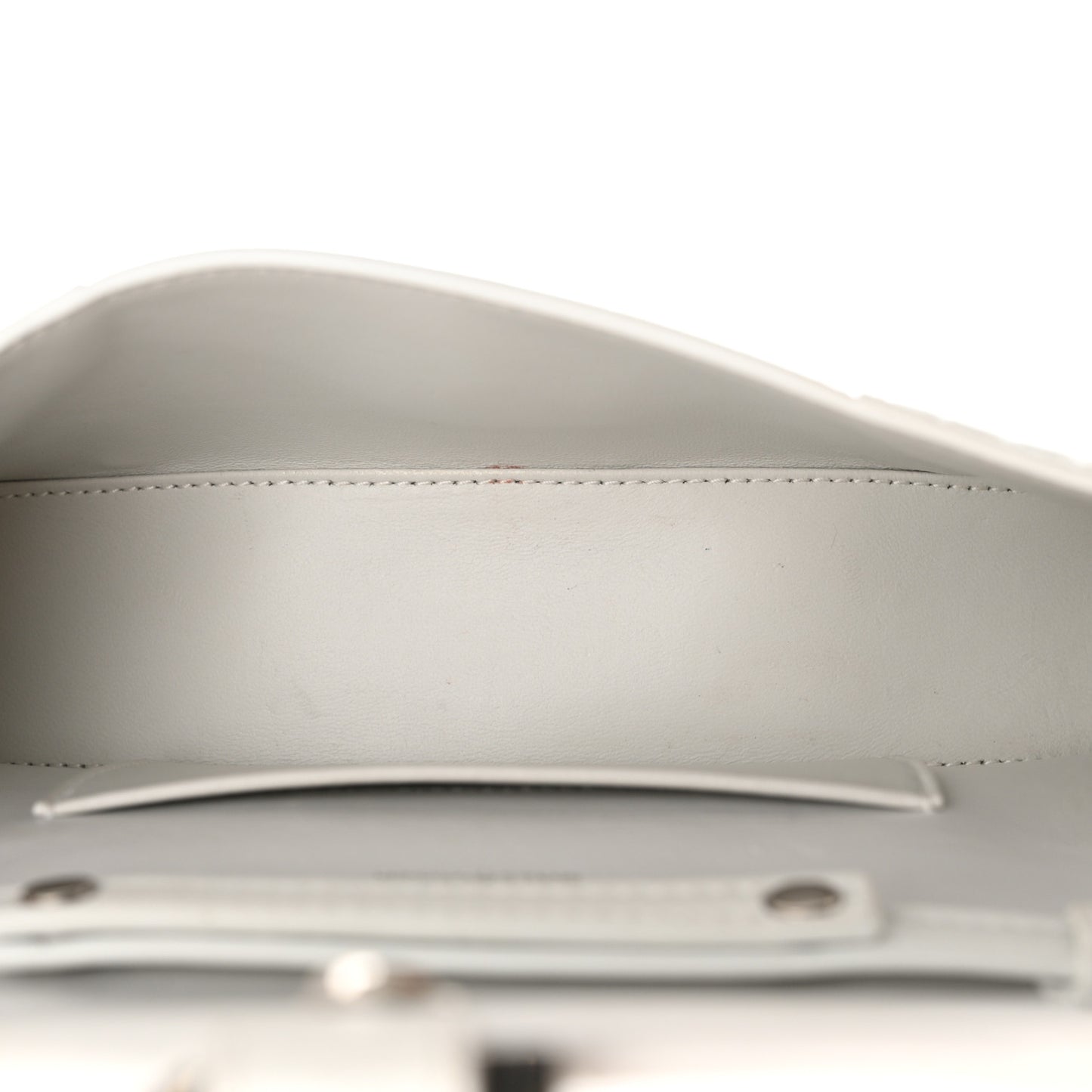 Shiny Calfskin Crocodile Embossed Small Hourglass Evening Chain Bag White