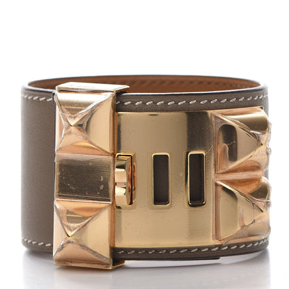 Hermes Swift Collier De Chien CDC Bracelet T2 Etain 4 of 8