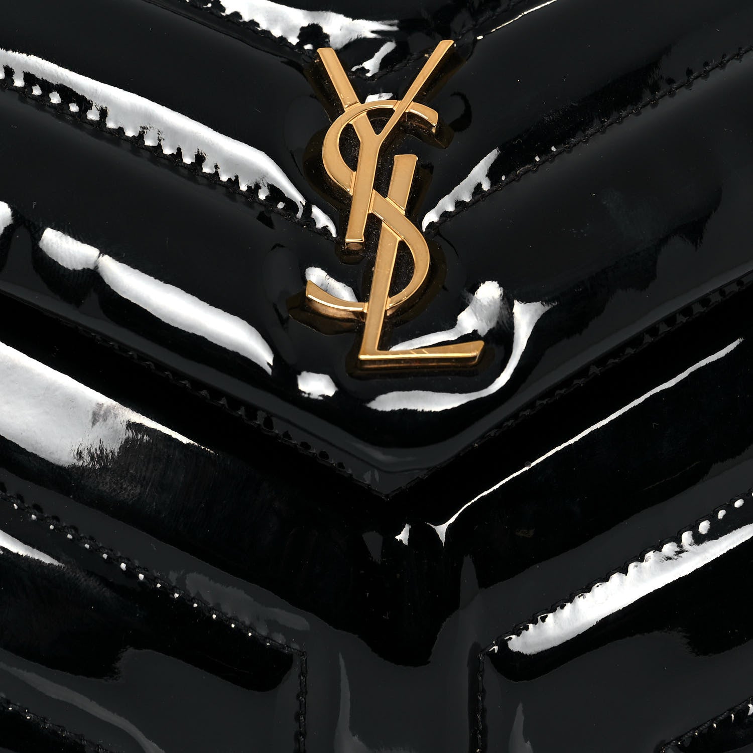 Saint Laurent Patent Y Quilted Monogram Toy Loulou Crossbody Bag Black 8 of 14