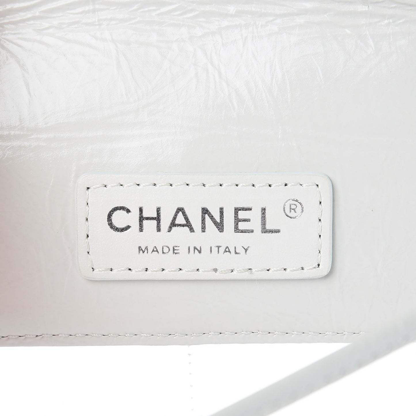 Crumpled Calfskin PVC Quilted Backpack White