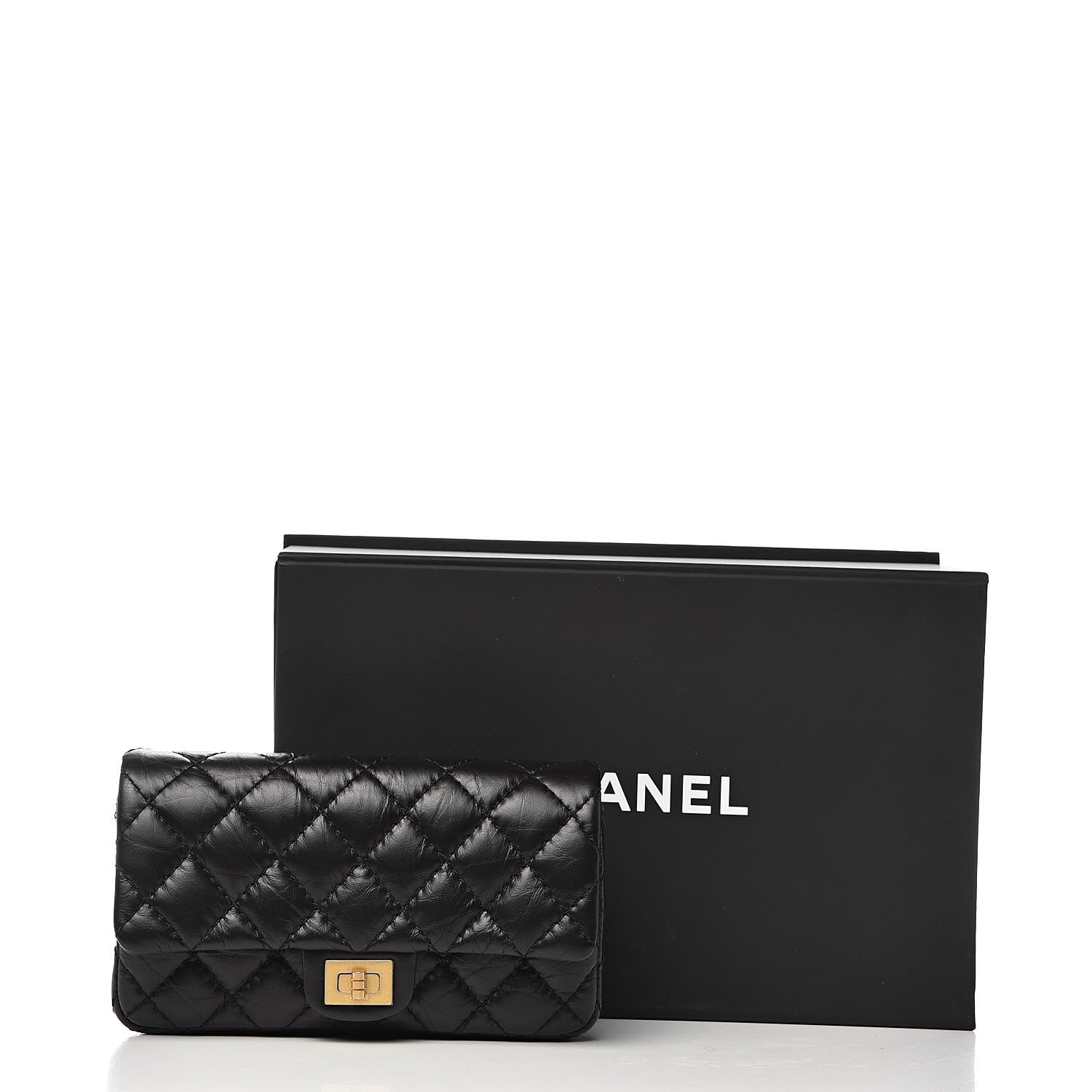 Chanel Aged Calfskin Quilted 2.55 Reissue Chain Waist Bag Black 11 of 11