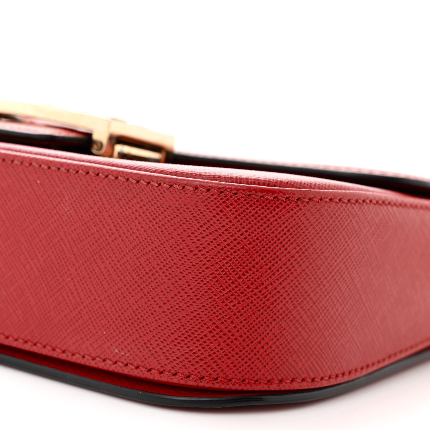 Prada Saffiano Lux Embleme Flap Shoulder Bag Fuoco 10 of 15