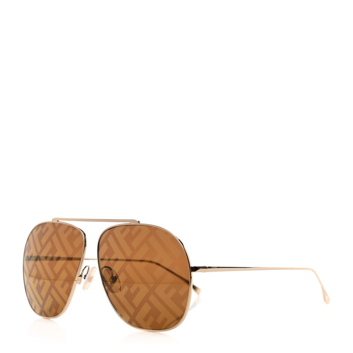 Metal Fendi Forever Aviator Sunglasses FF0407/G/S Gold