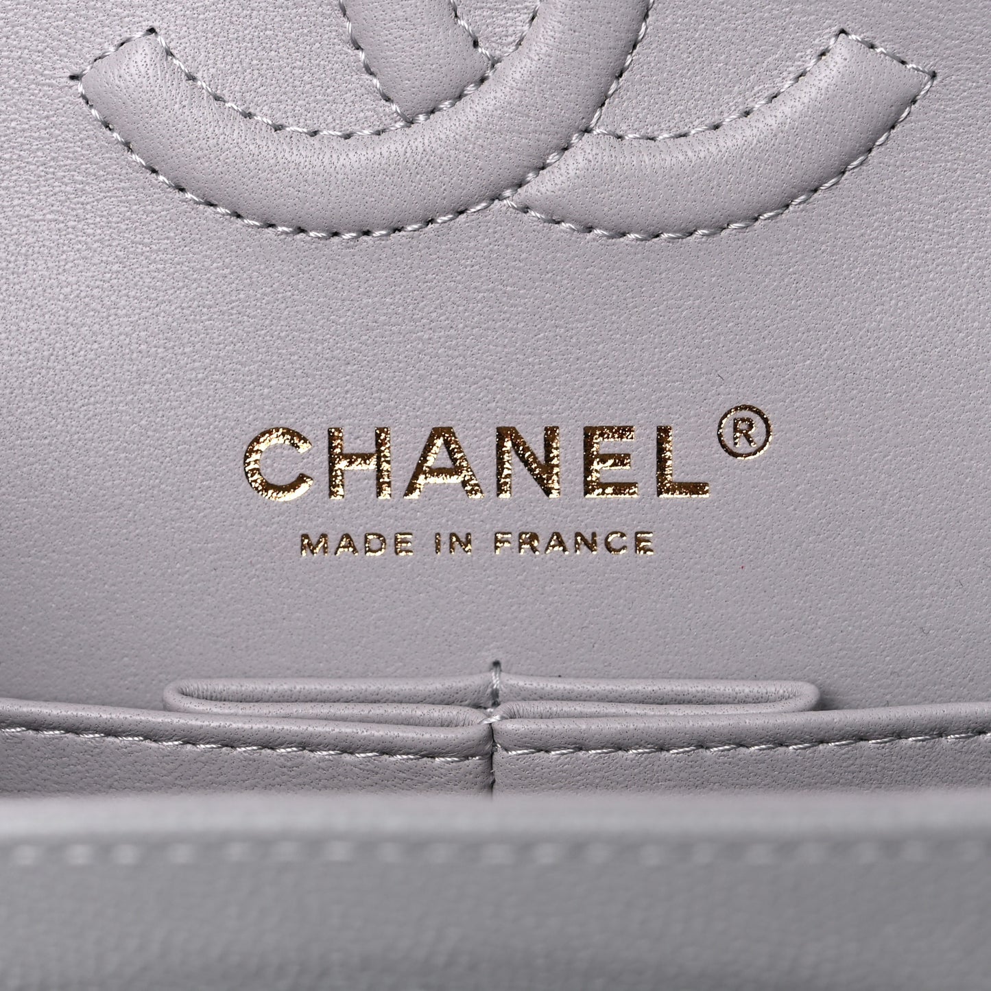 Caviar Quilted Small Double Flap Grey