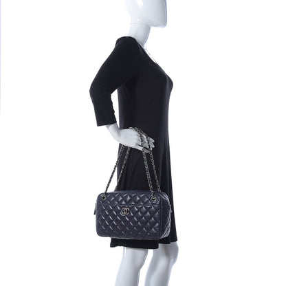 Chanel Lambskin Quilted Medium Camera Case Dark Navy Blue 2 of 11