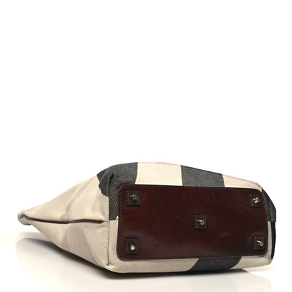 Burberry Canvas Mega Check Print Tote Beige 4 of 15