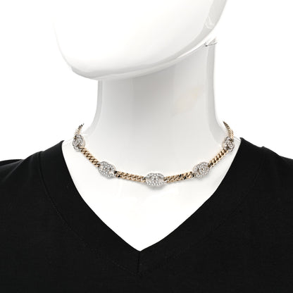 Chanel Crystal Chain CC Necklace Gold Silver 2 of 6