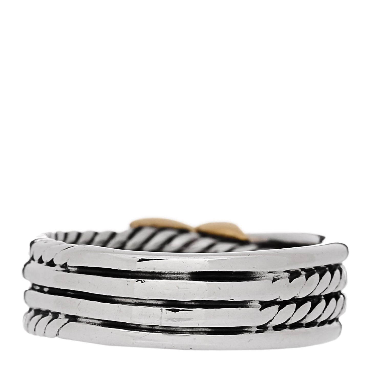 Sterling Silver 18K Yellow Gold 6mm X Crossover Ring 51 5.75