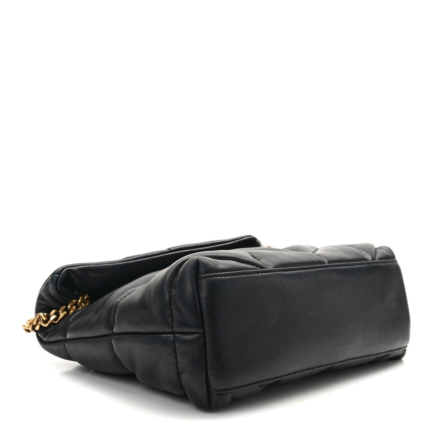Lambskin Quilted Toy Loulou Puffer Monogram Chain Satchel Black