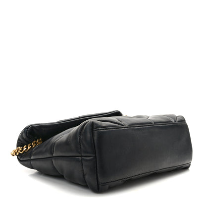 Saint Laurent Lambskin Quilted Toy Loulou Puffer Monogram Chain Satchel Black 4 of 12