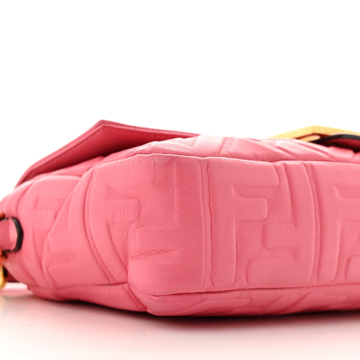 Fendi Nappa FF 1974 Embossed Baguette Rosa Fluo 9 of 14