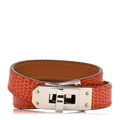 Hermes Lizard Kelly Double Tour Bracelet T2 Orange Poppy 1 of 6