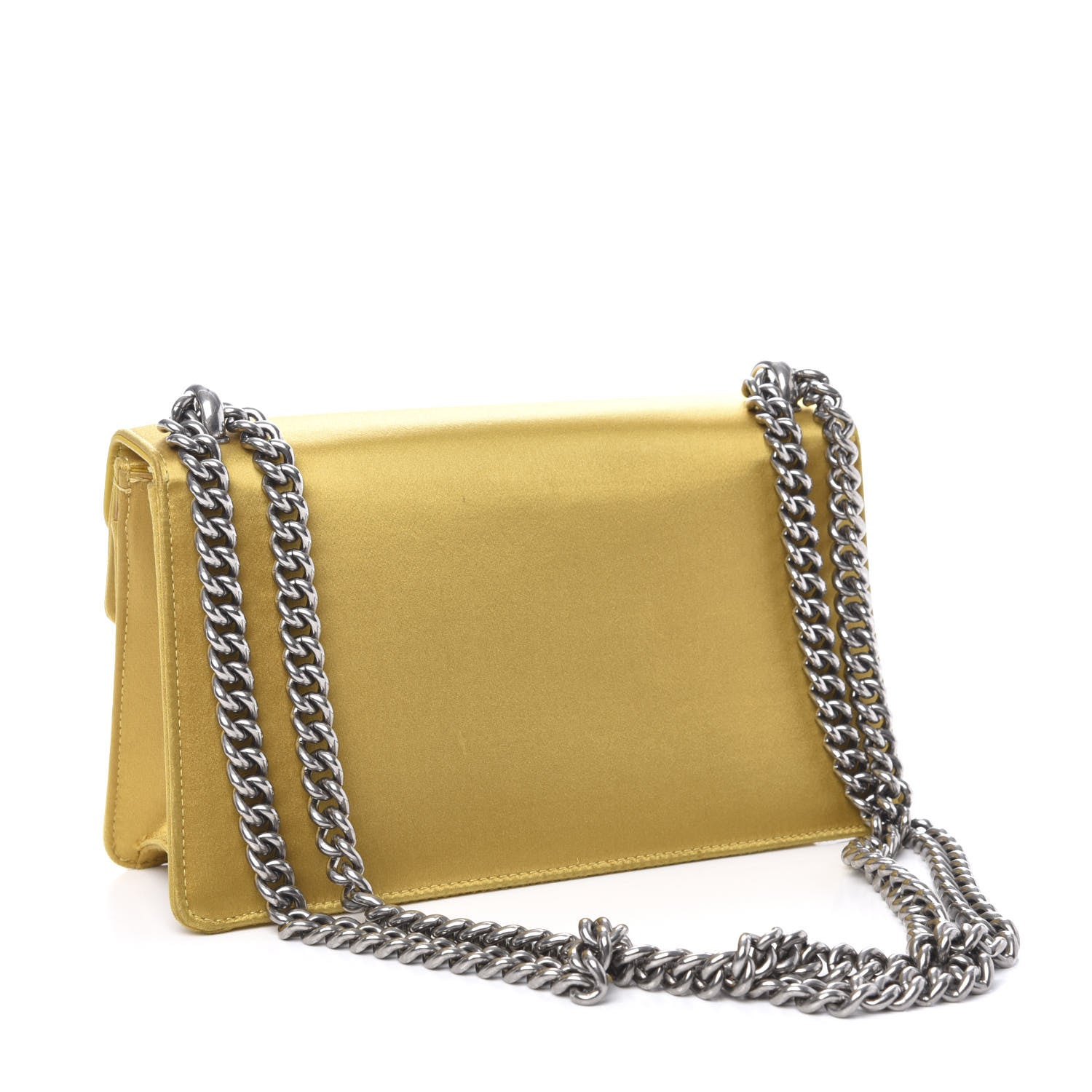 Gucci Satin Silk Crystal Small Dionysus Shoulder Bag Gold Black Diamond 3 of 12