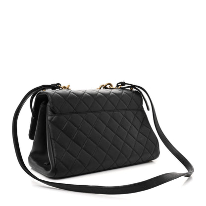Chanel Shiny Sheepskin Quilted Large Trapezio Flap Black 3 of 20