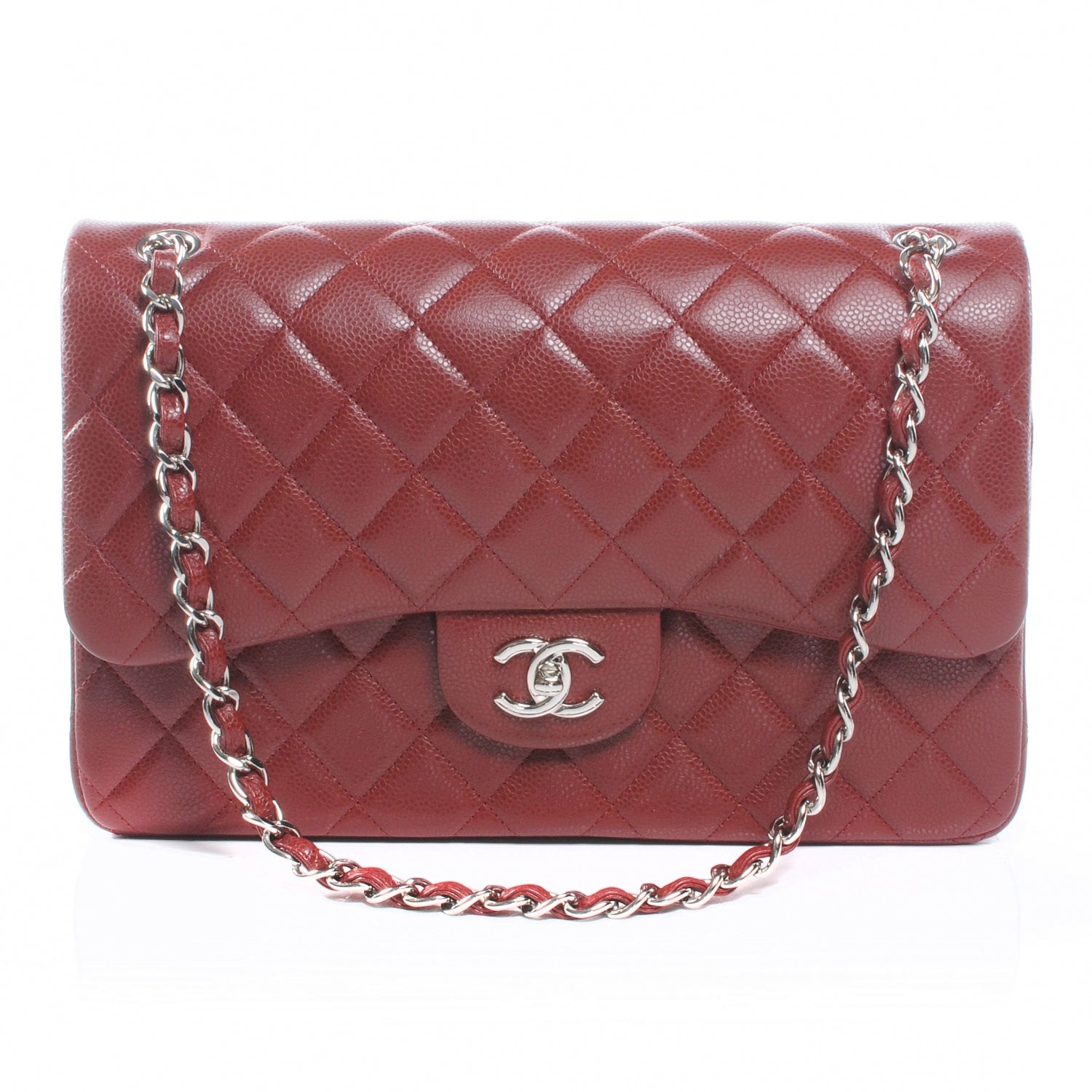 Chanel Caviar Jumbo Double Flap Red 1 of 8