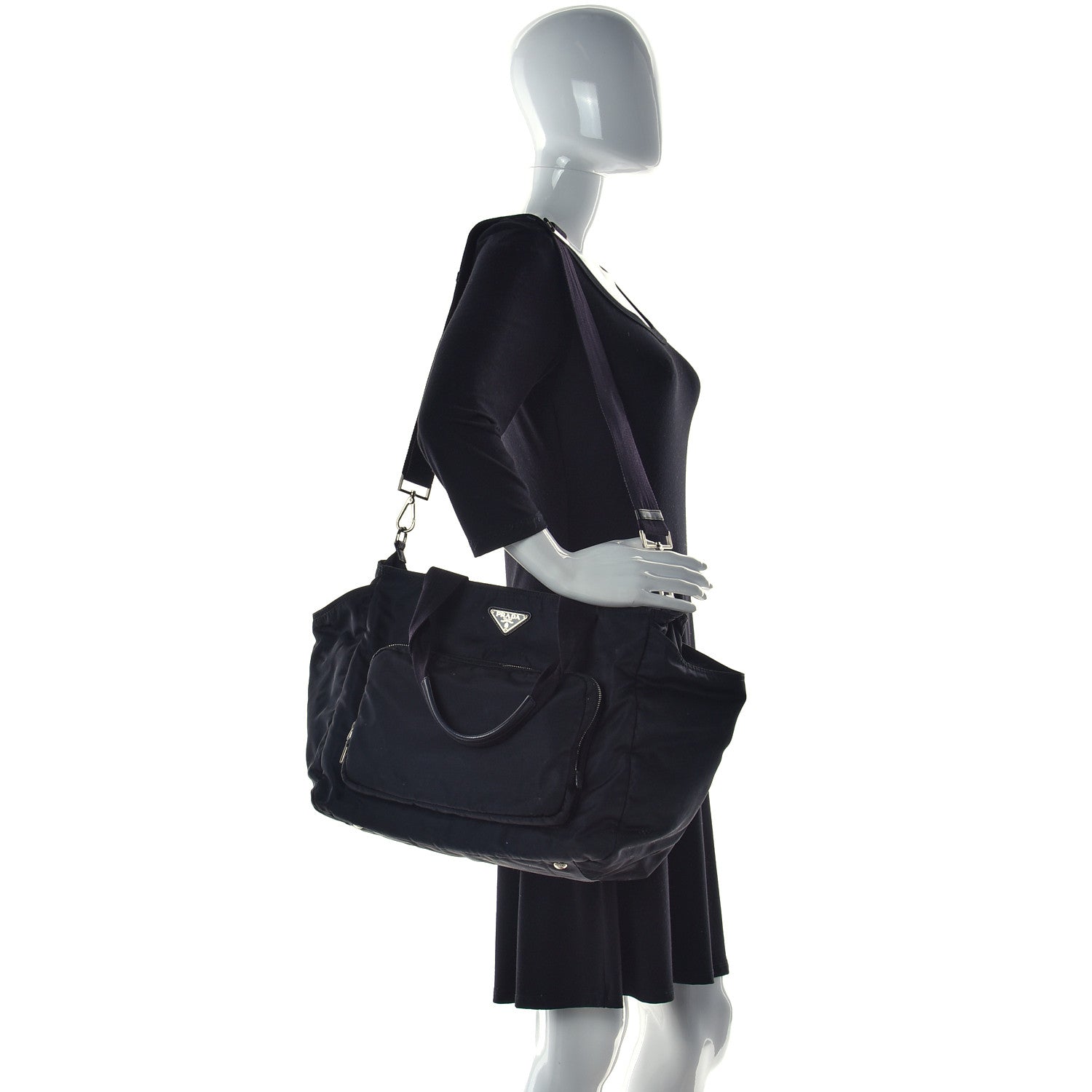 Prada Tessuto Nylon Diaper Bag Black 2 of 12