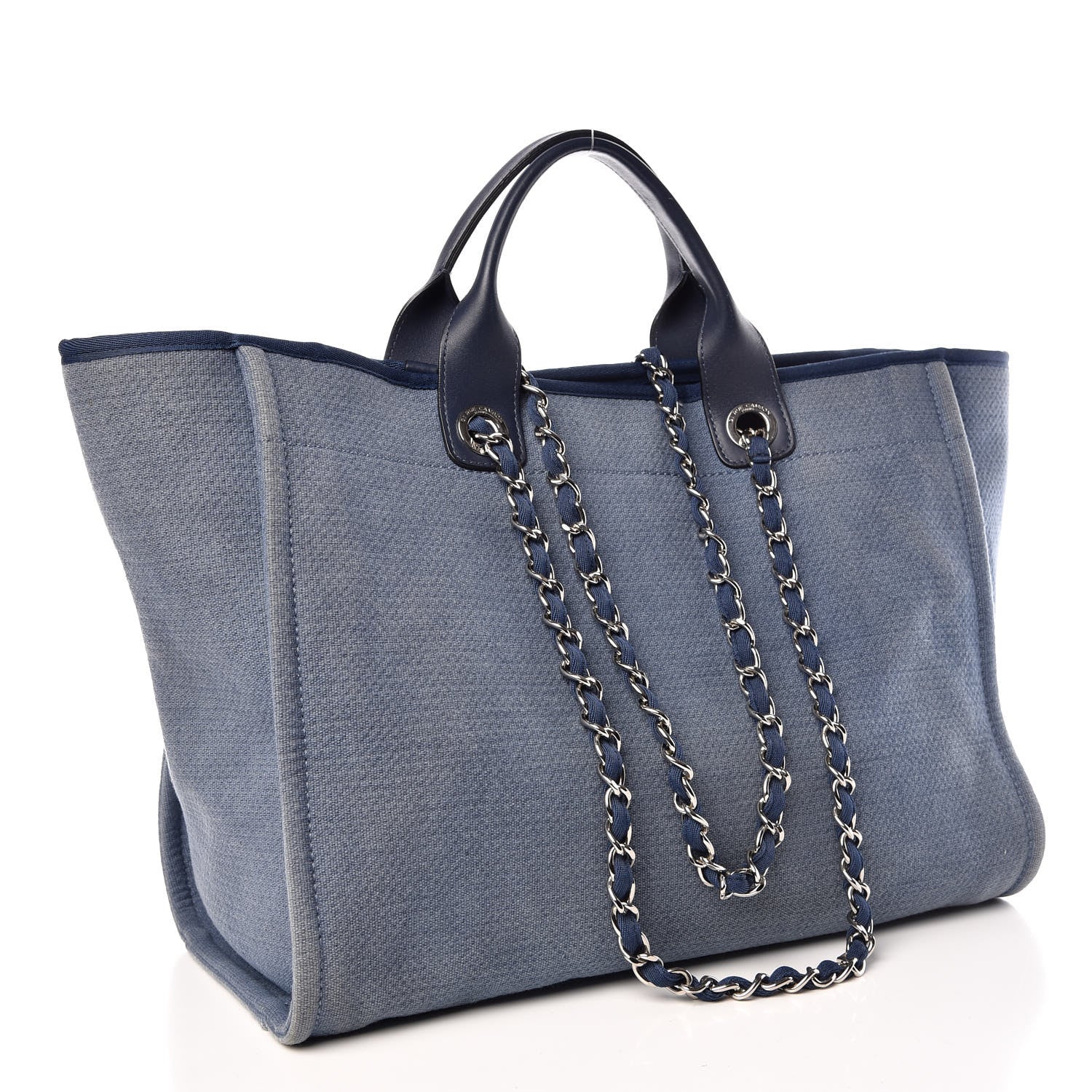 Chanel Canvas Large Deauville Tote Denim Blue 4 of 14