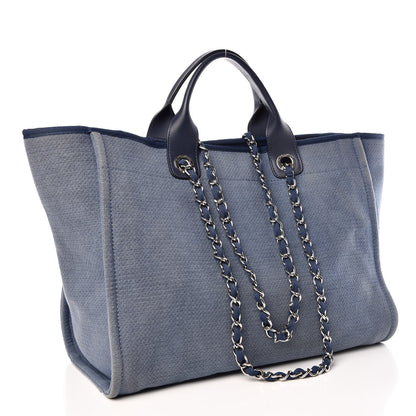 Chanel Canvas Large Deauville Tote Denim Blue 4 of 14