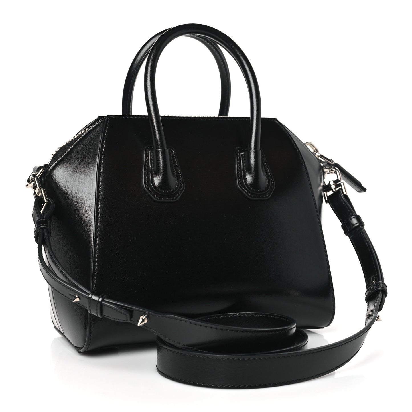 Shiny Lord Calfskin Mini Antigona Black