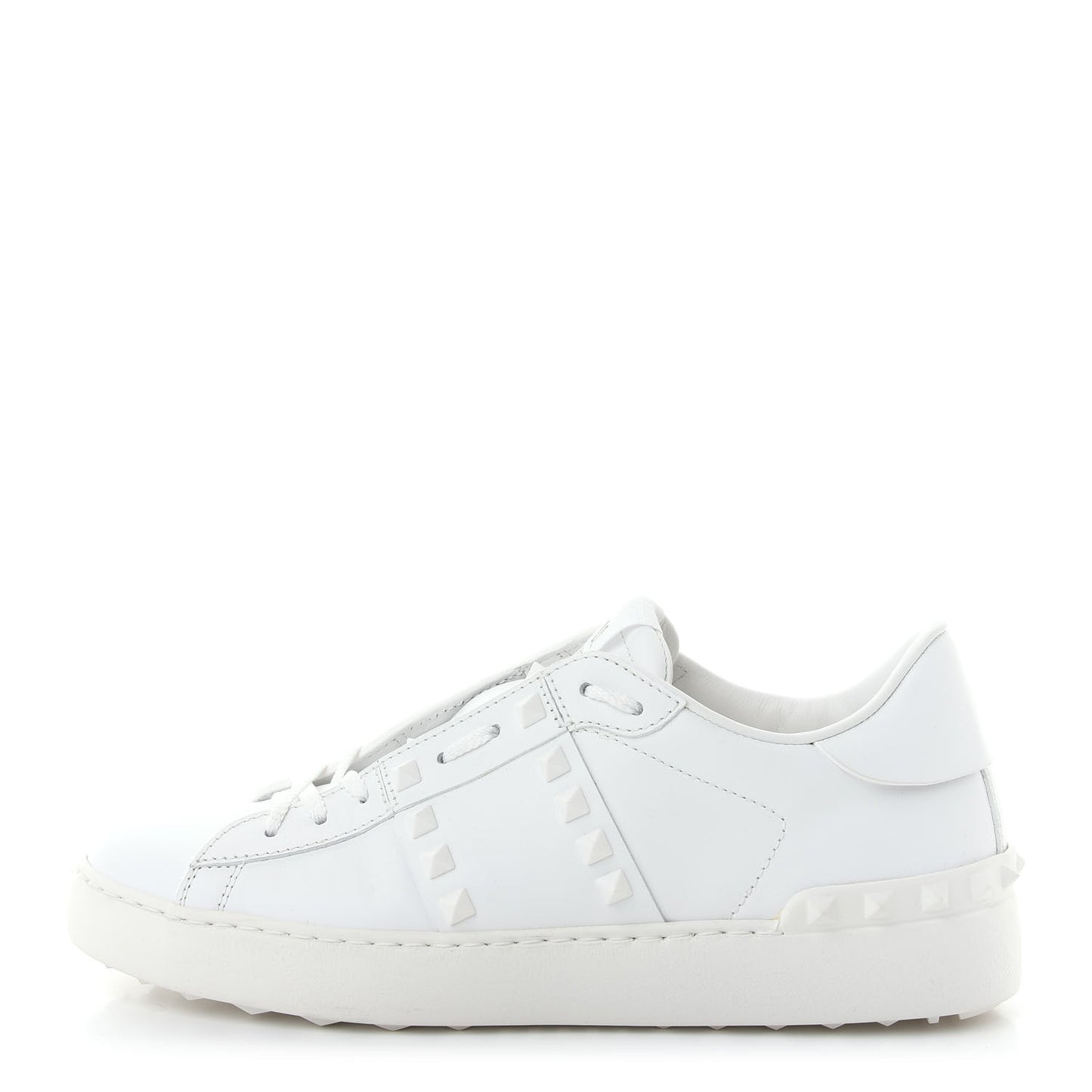Calfskin Rockstud Untitled Open Sneakers 39 White