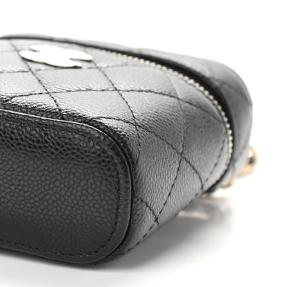 Chanel Caviar Quilted Small Handle With Care Vanity Case With Chain Black 9 of 9
