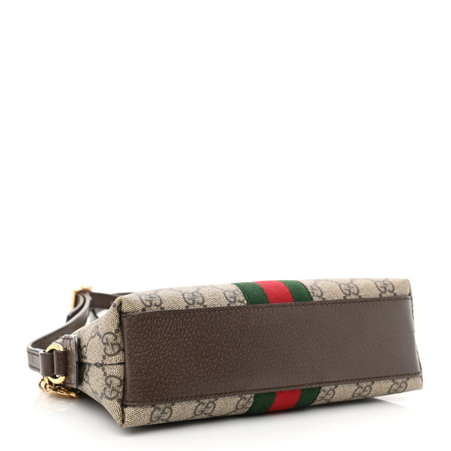 Gucci GG Supreme Monogram Textured Dollar Calfskin Web Small Ophidia Dome Shoulder Bag Beige Ebony New Acero 4 of 11