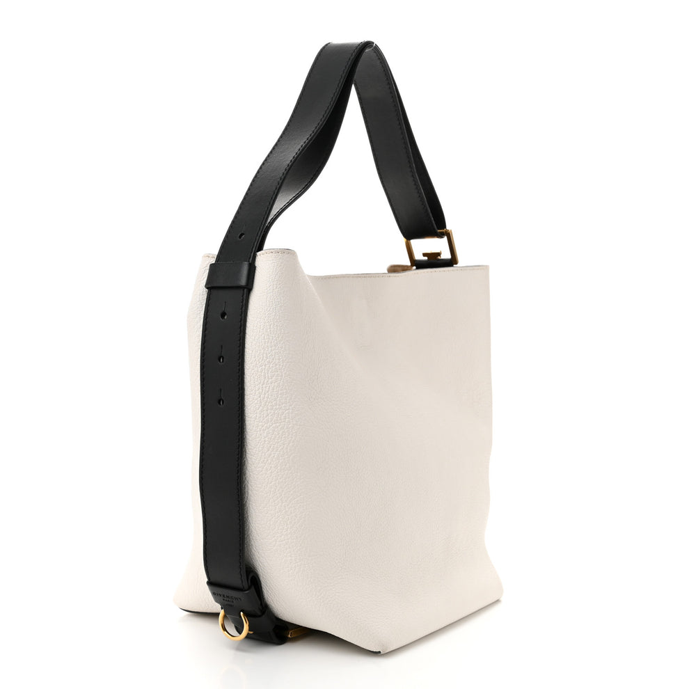 Givenchy Grained Calfskin Medium GV Bucket Bag White 1675053 – FASHIONPHILE