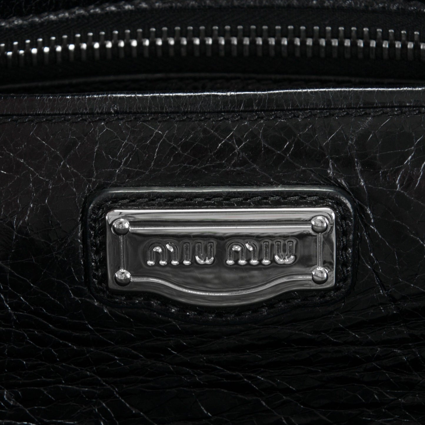 Vitello Shine Top Handle Tote Nero Black