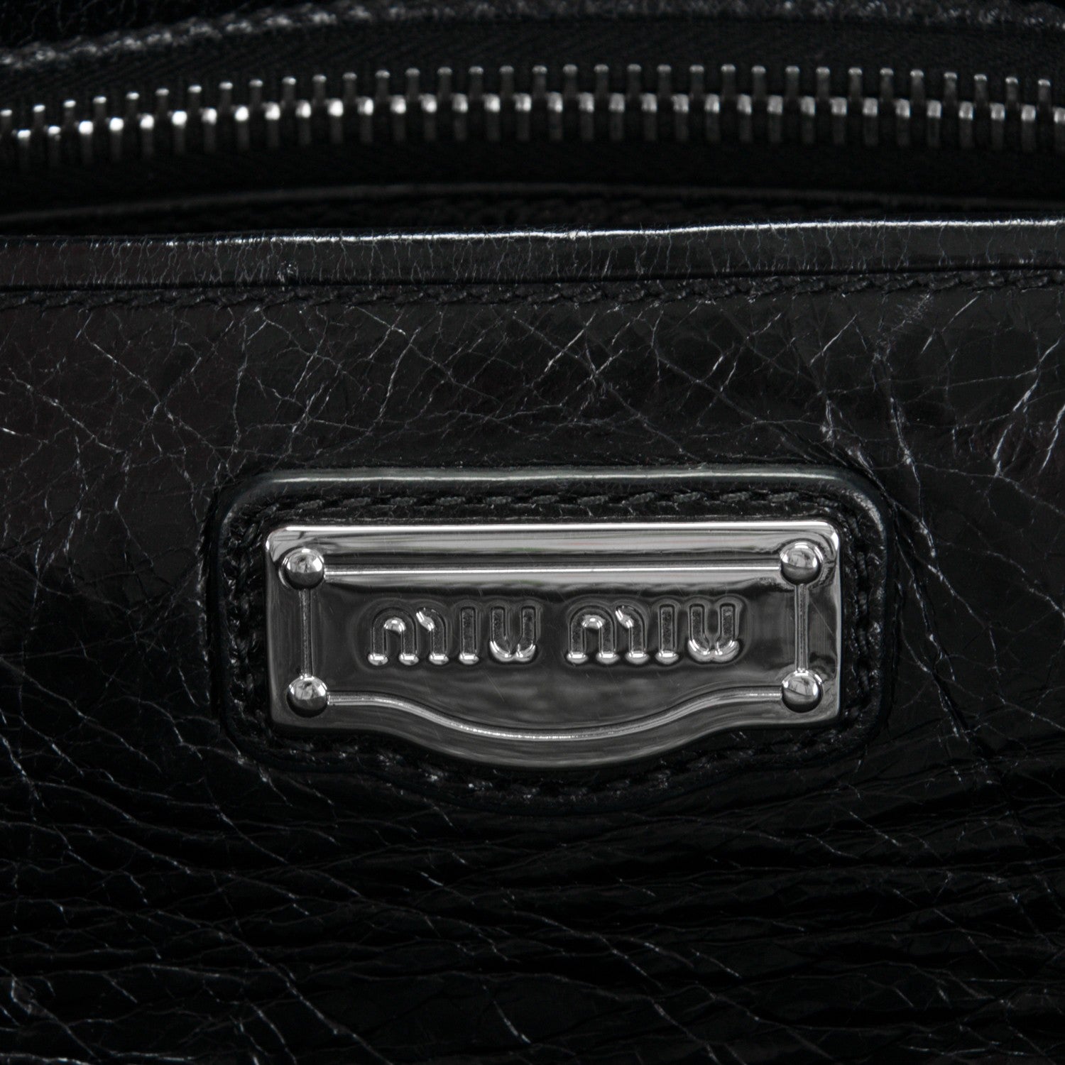 Miu Miu Vitello Shine Top Handle Tote Nero Black 7 of 8