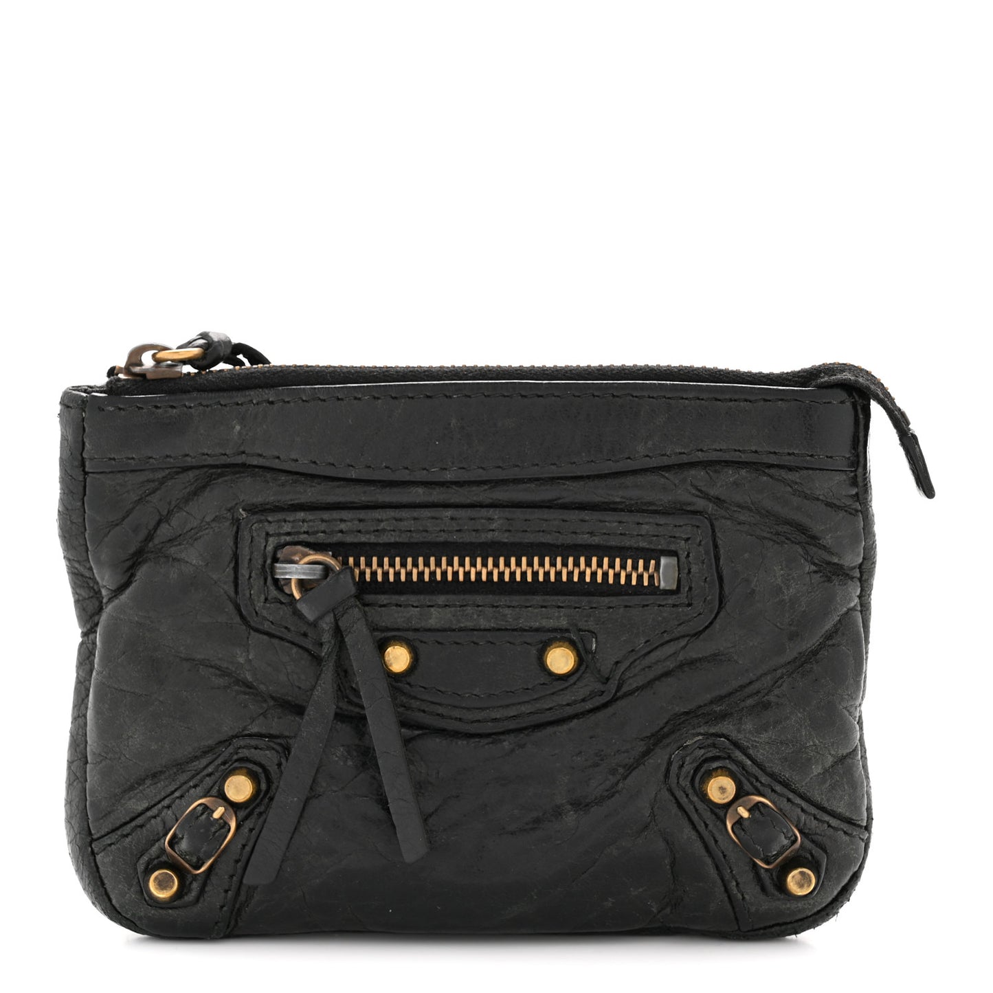 Agneau Classic Hardware M Porte-Monnaie Coin Purse Black