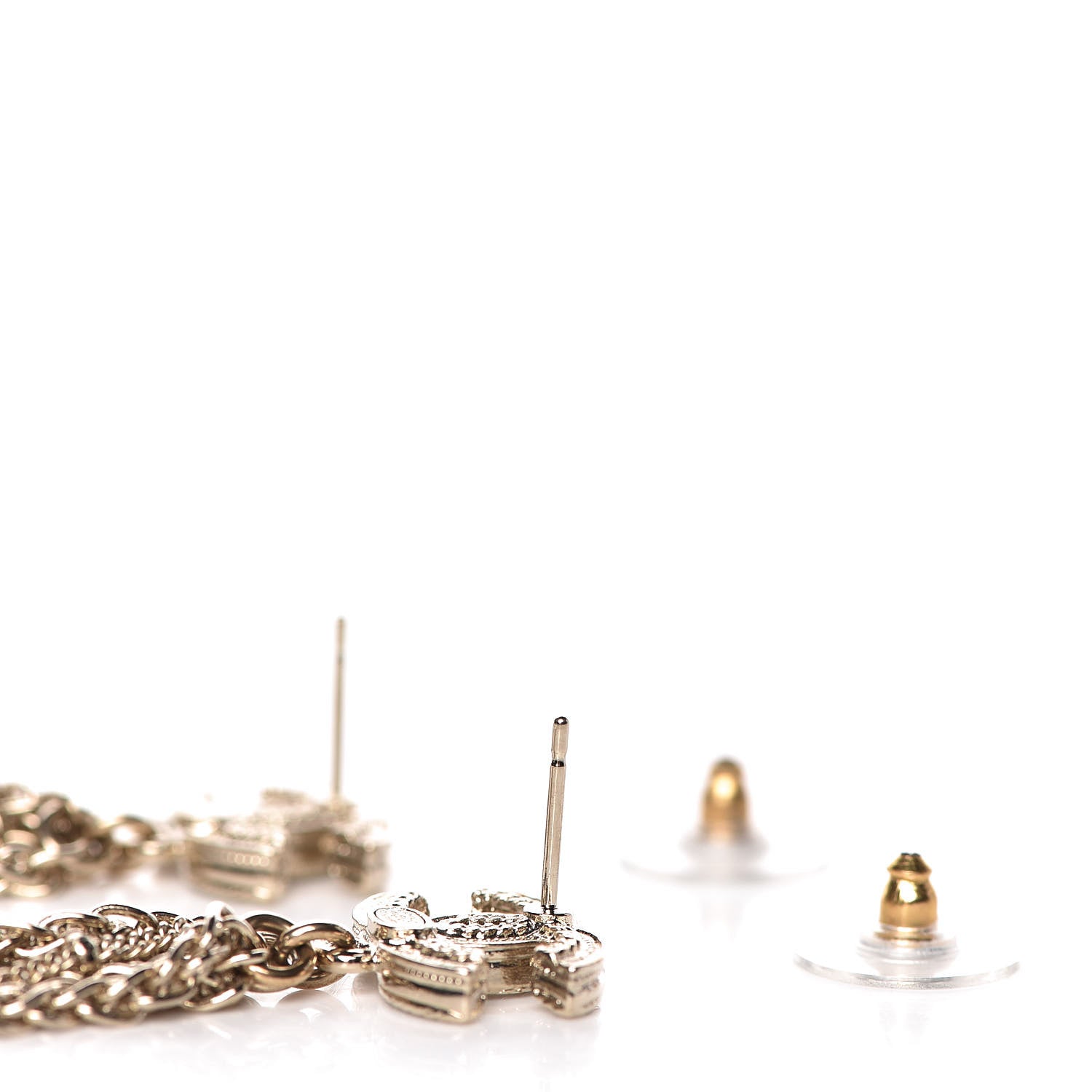 Chanel Pearl CC Drop Earrings Gold 3 of 5