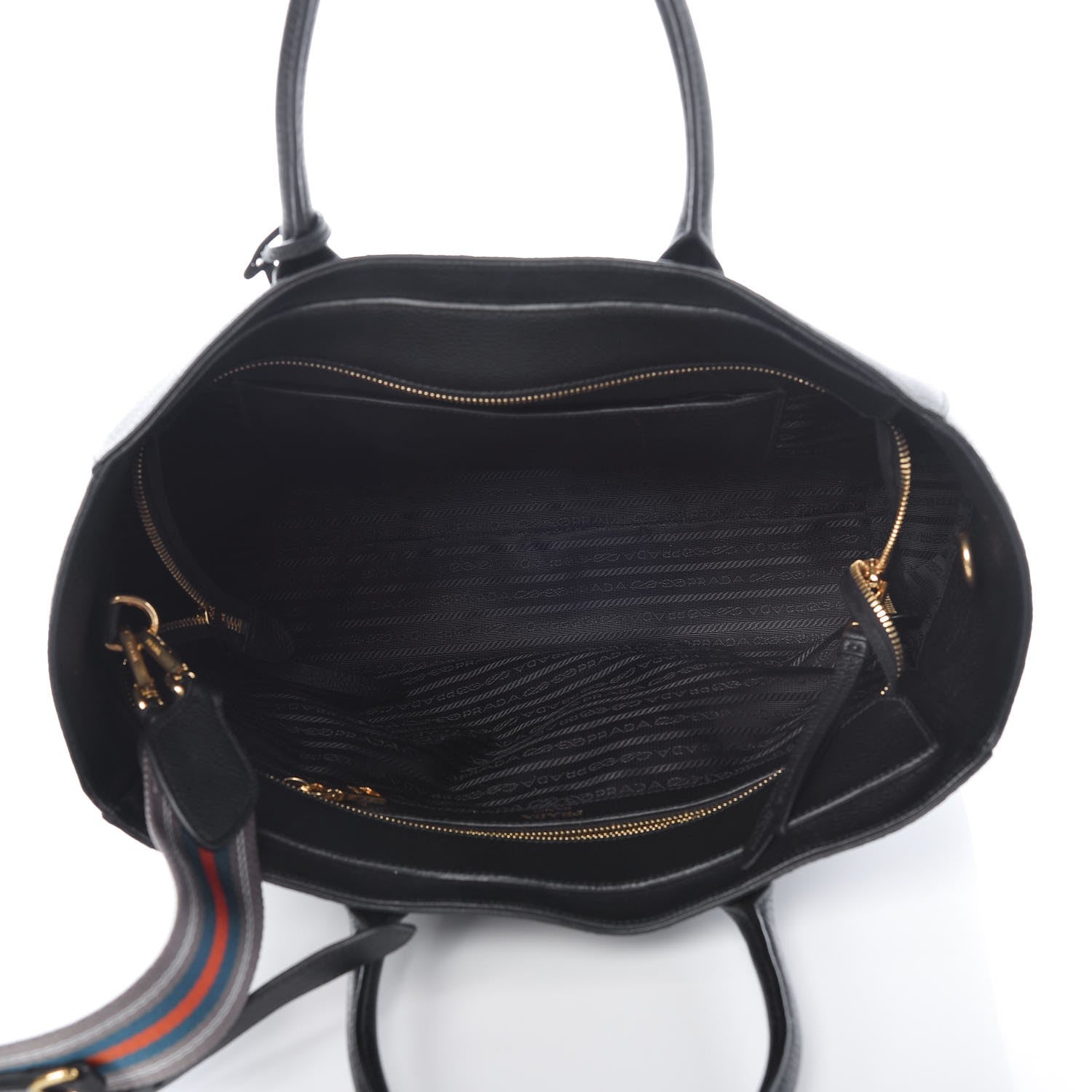 Prada Vitello Daino Tote Black 7 of 9