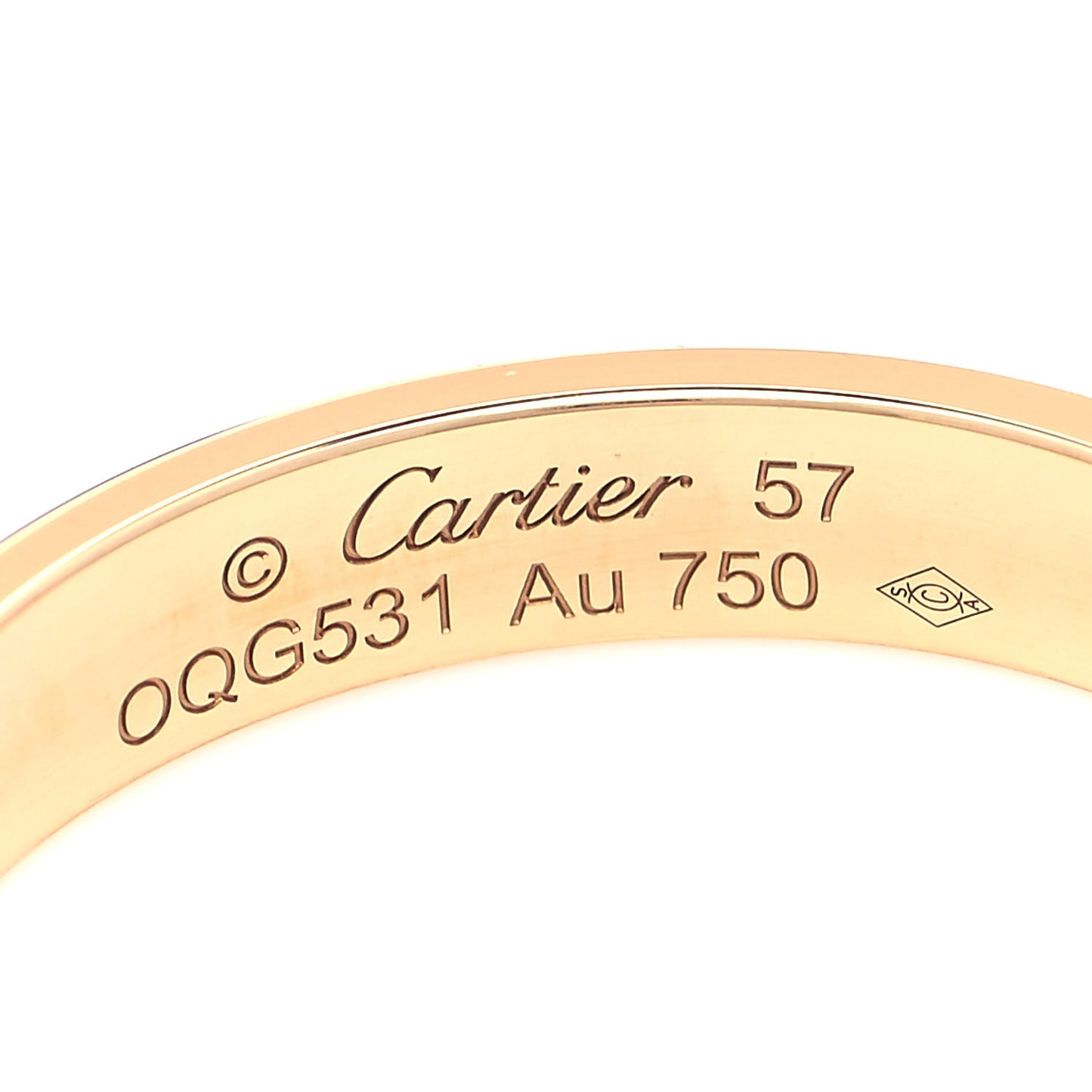 18K Yellow Gold 3.5mm LOVE Wedding Band Ring 57 8