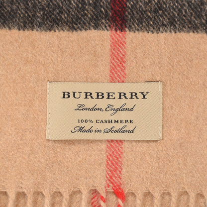 Burberry Cashmere Giant Check Fringe Scarf Camel 4 of 6