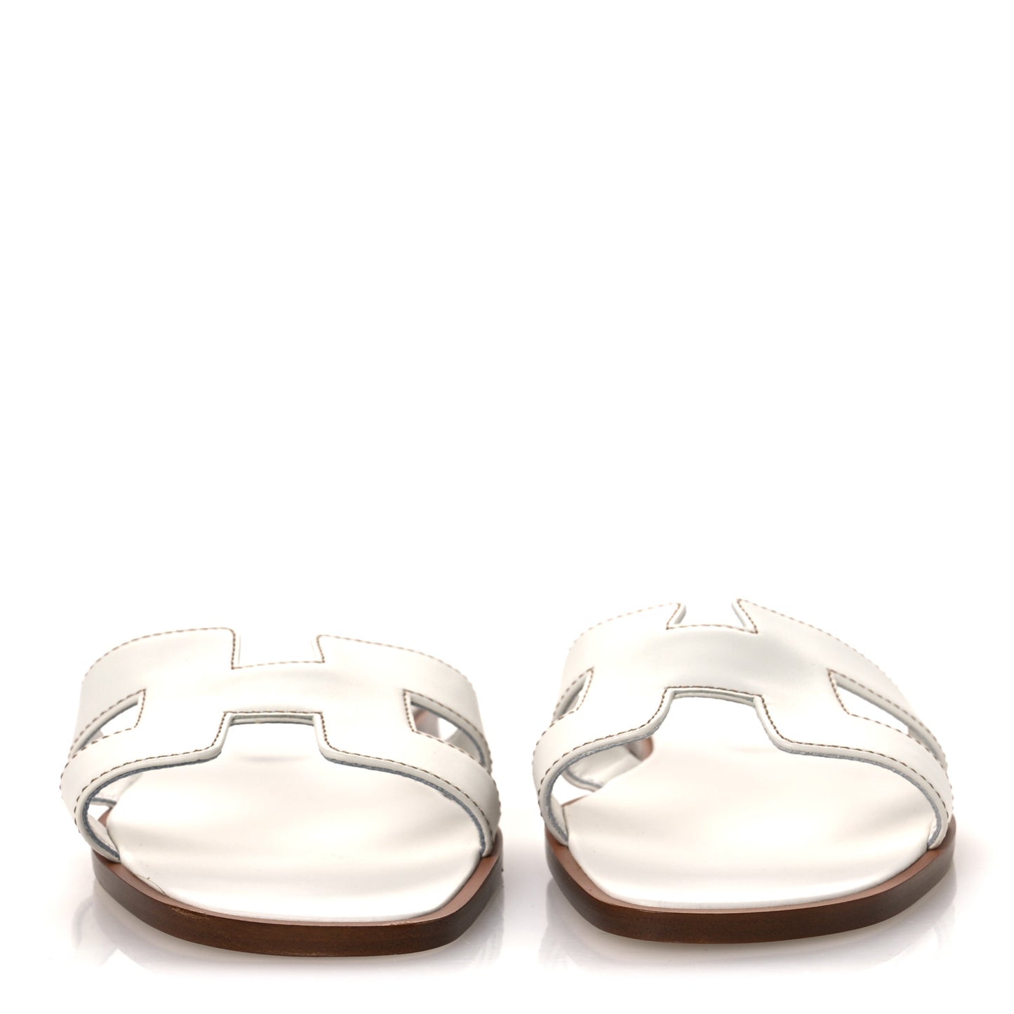 Box Calfskin Oran Sandals 38 White
