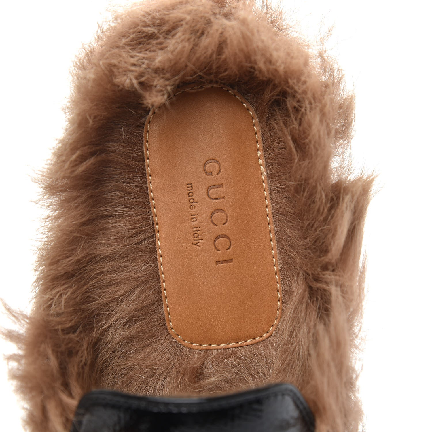 Gucci Patent Fur Womens Princetown Slippers 37.5 Black 6 of 8