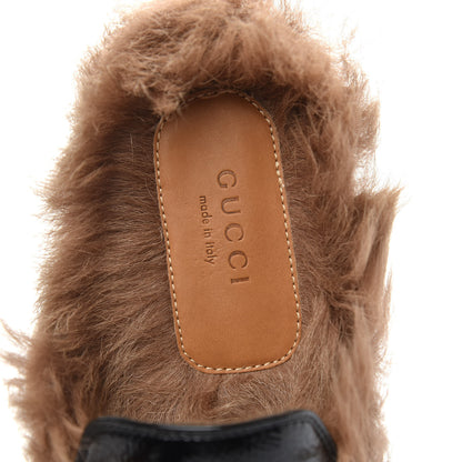 Gucci Patent Fur Womens Princetown Slippers 37.5 Black 6 of 8