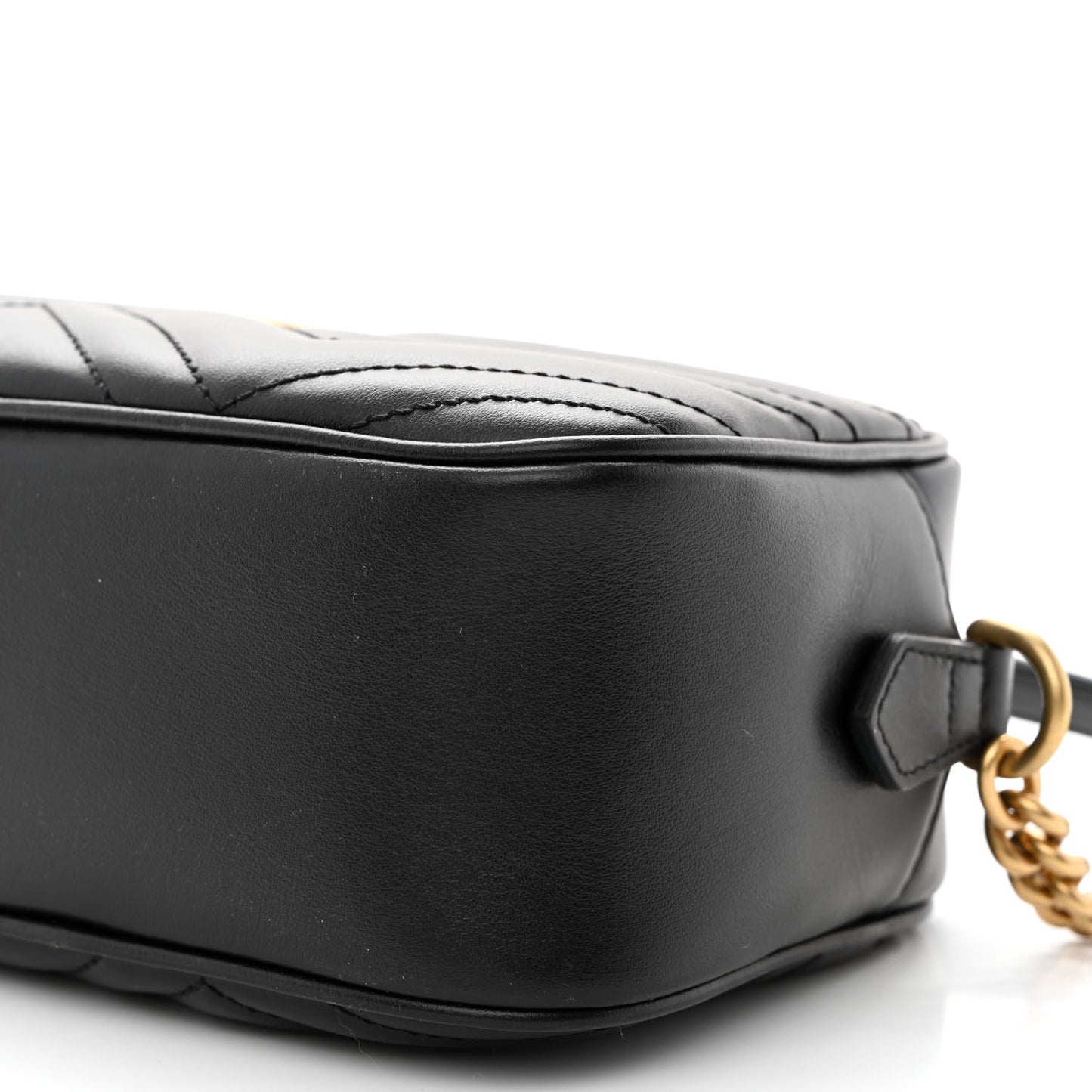 Calfskin Matelasse Small GG Marmont Chain Shoulder Bag Black