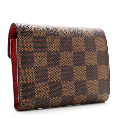 Louis Vuitton Damier Ebene Victorine Wallet Red 3 of 9